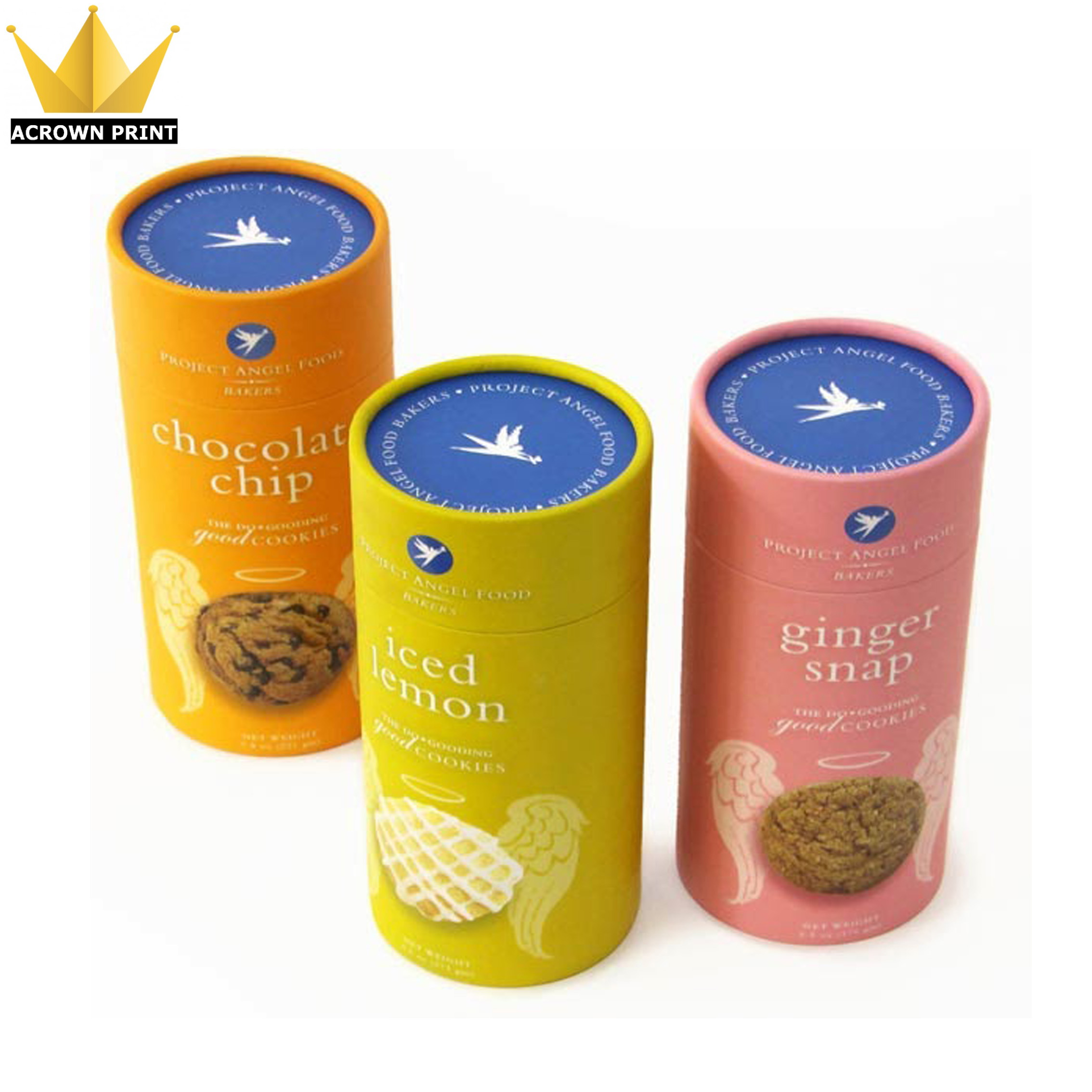 Custom Cardboard Paper Tube Packaging for bakery cookie 