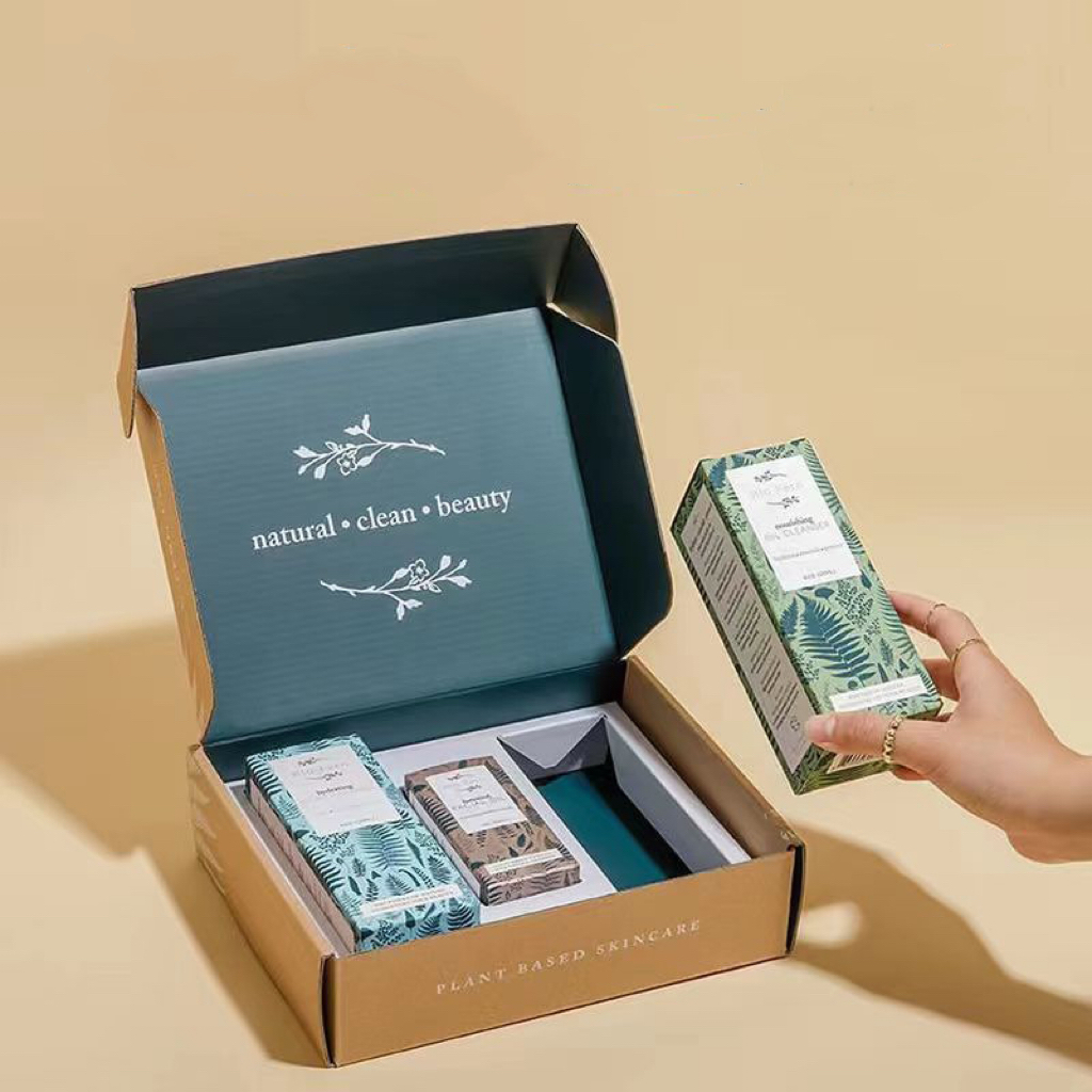 Custom Flat Pack Refillable Cream Jar Boxes with Foil Stamping