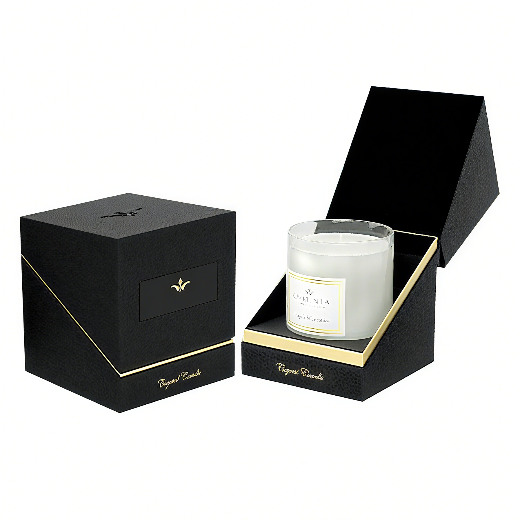 Luxury Scented Candle Packaging Black Cardboard Boxes with Your Logo